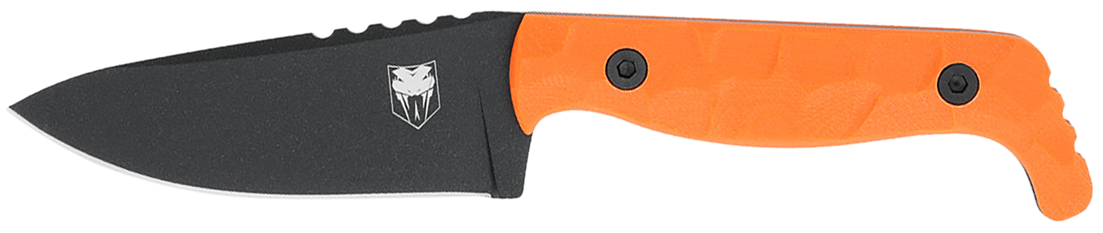 CobraTec Knives CTKPORG KingPin  EDC 4" Fixed Drop Point Plain Black Powder Coated D2 Steel Blade, 4" Blaze Orange Textured G10 Scales Handle
