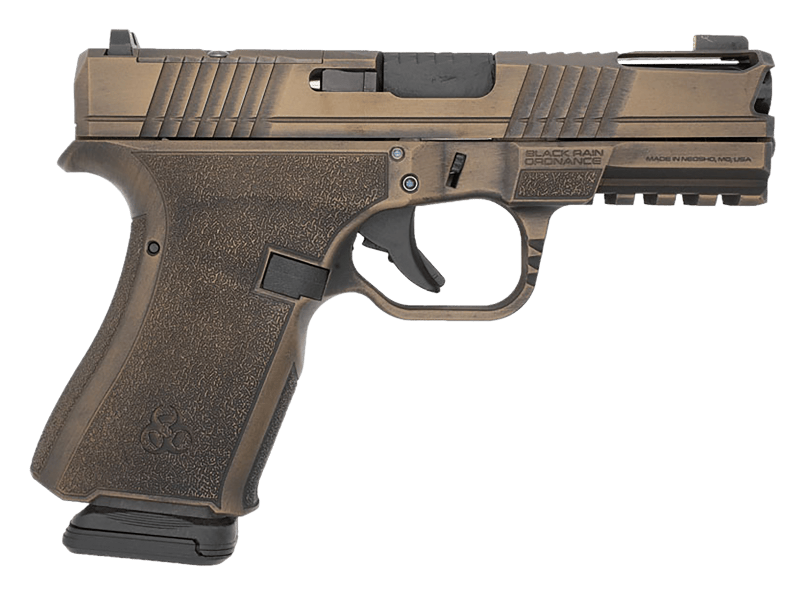 Black Rain Ordnance FLP9MMBB   Compact Frame 9mm 15+1 4" Stainless Steel Slide