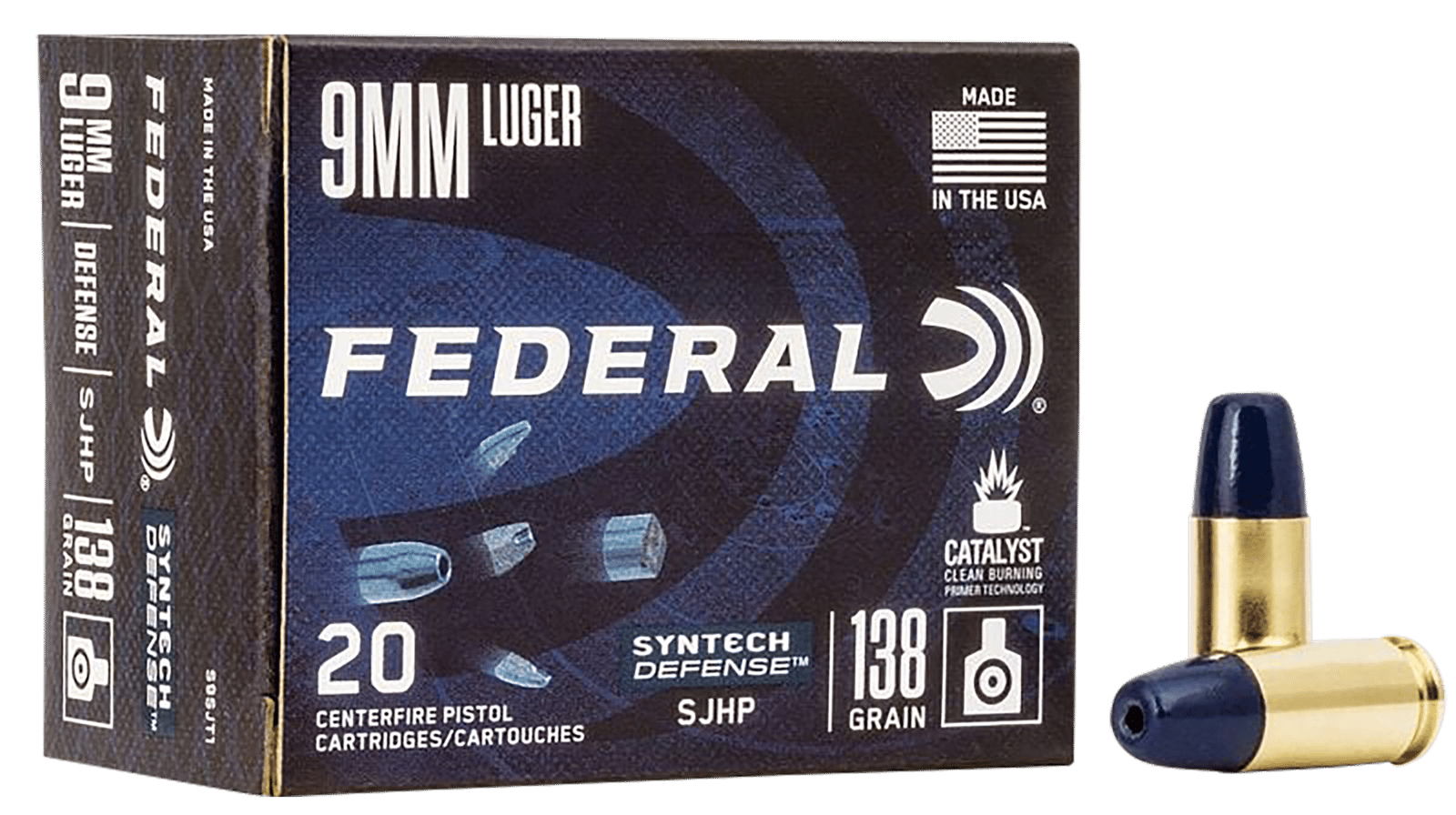 Federal S9SJT1 Syntech Defense 9mmLuger 138gr Segmented Jacketed Hollow Point 20 Per Box/10 Case