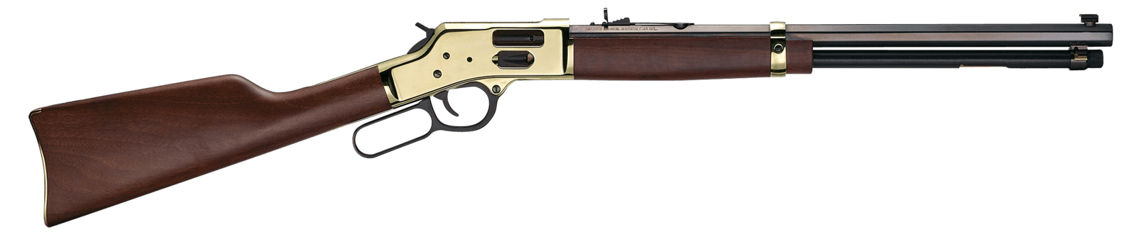 Henry H006G Side Gate  44 Mag/44 Special 10+1 20" Blued Octagon Barrel, Polished Brass Rec, American Walnut Stock, Adj. Sight