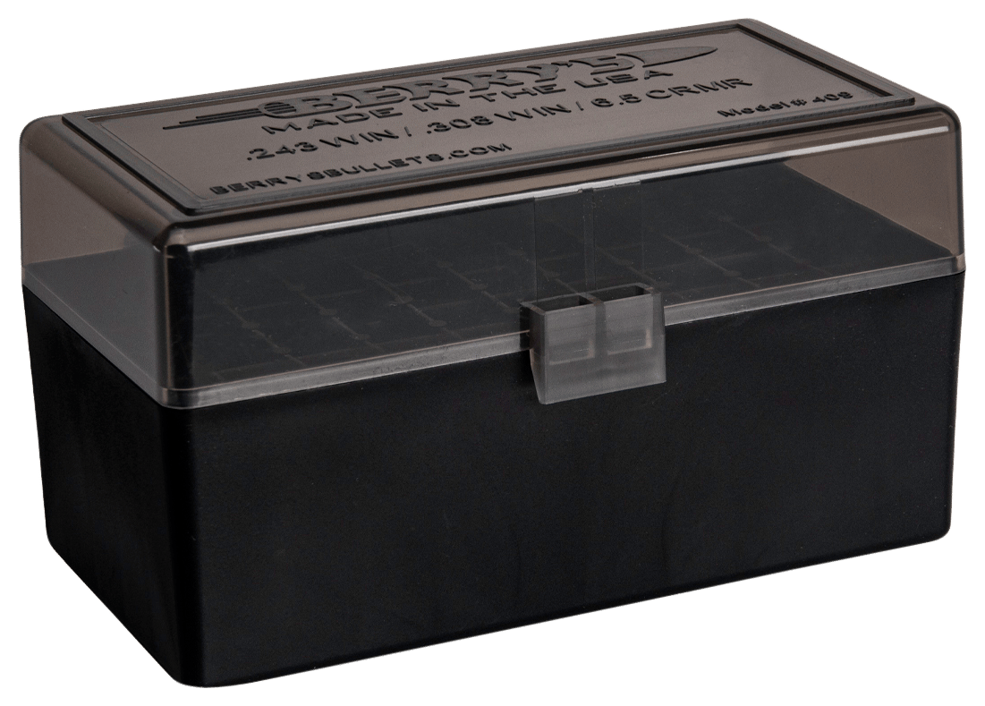 Berry's 46826 Ammo Box  243/308Win Smoke/Black Polypropylene 50rd