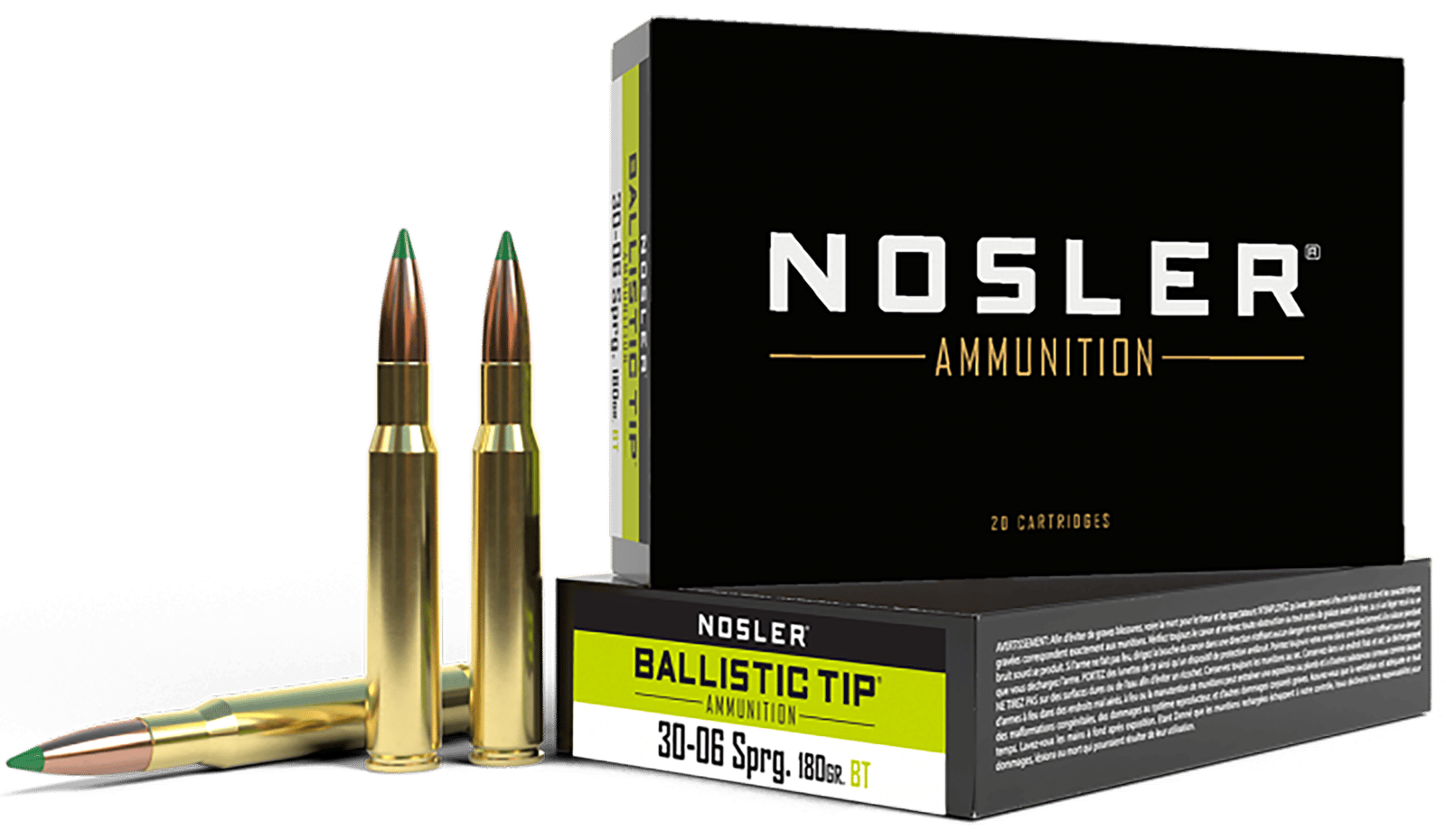 Nosler 40072 Ballistic Tip  30-06Springfield 180gr Spitzer Ballistic Tip 20 Per Box/10 Case