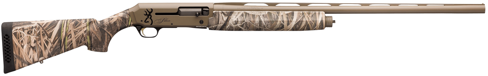 Browning 011428204 Silver Field 12 Gauge 3.5" 4+1 28" Barrel, Flat Dark Earth Cerakote Finish, Mossy Oak Shadow Grass Habitat Synthetic Stock