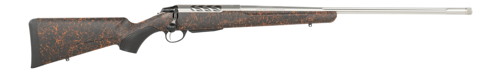 Tikka JRTXRBS324 T3x Roughtech 6mm Creedmoor 3+1 22" Black Fluted Threaded Barrel, Black Steel Drilled & Tapped Receiver, Ember Roughtech Synthetic Stock, Right Hand