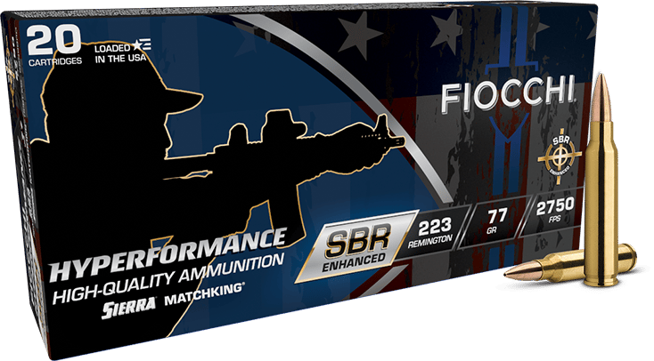 Fiocchi 223SBRD Hyperformance  223Rem 77gr Hollow Point Boat Tail 20 Per Box/10 Case