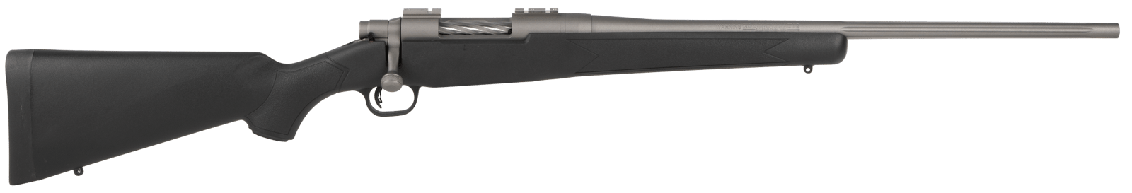 Mossberg 28008 Patriot  6.5 Creedmoor 5+1 22" Fluted Barrel w/Recessed Match Crown,  Cerakote Stainless Steel, Spiral-Fluted Bolt, Synthetic Stock, Drop Box Magazine, Adjustable LBA Trigger