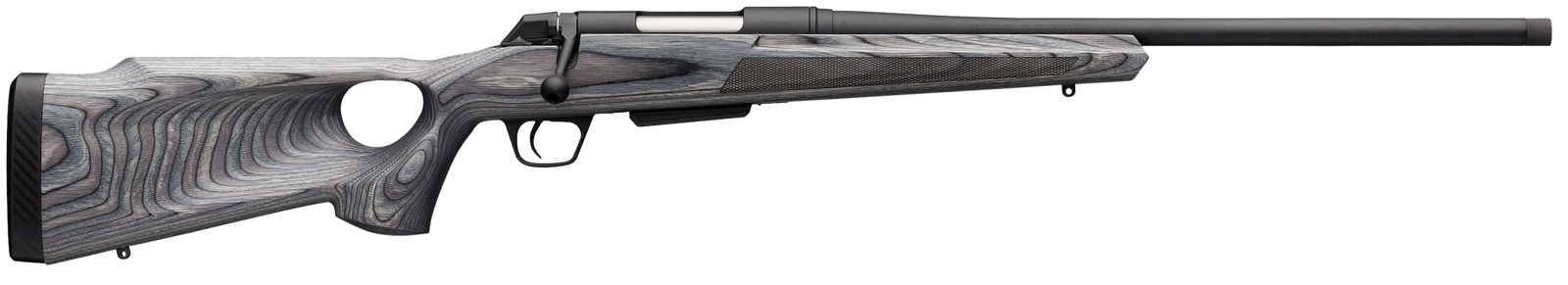 Winchester Guns 535727212 XPR Thumbhole Varmint SR 243 Win 3+1 Cap 24" TB Blued Perma-Cote Rec Matte Black Laminate Fixed Thumbhole Stock Right Hand with MOA Trigger System (Full Size) No Sights