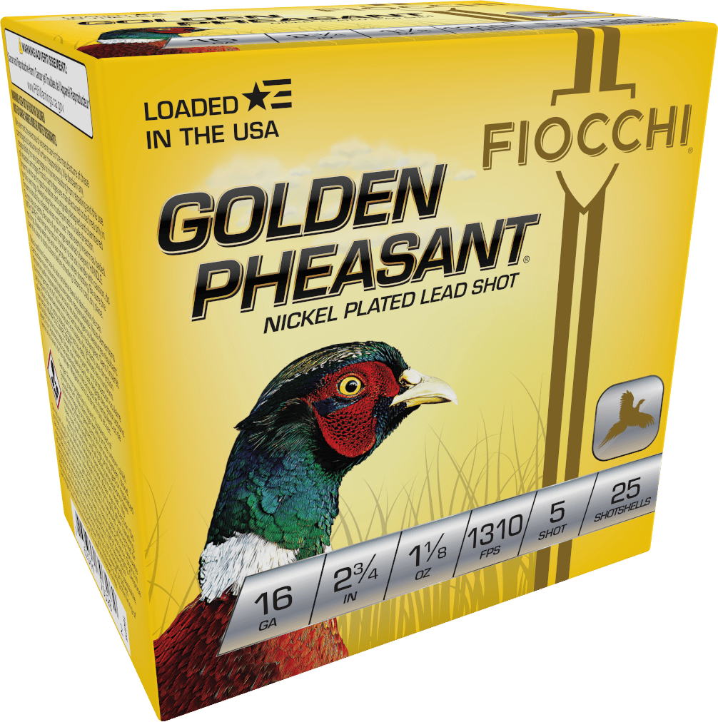 Fiocchi 16GP5 Golden Pheasant Extrema 16Gauge 2.75" 1 1/8oz 5Shot 25 Per Box/10 Case