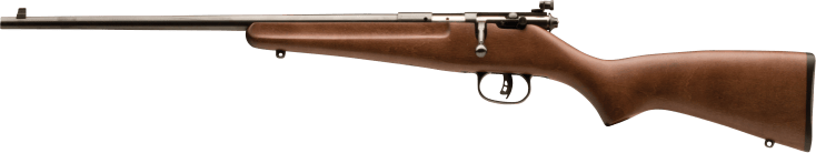 Savage Arms 13820 Rascal  Youth 22 LR 1rd 16.13" Matte Black Sporter Barrel, Matte Black Carbon Steel Receiver, Satin Brown Fixed Wood Stock, Left Hand
