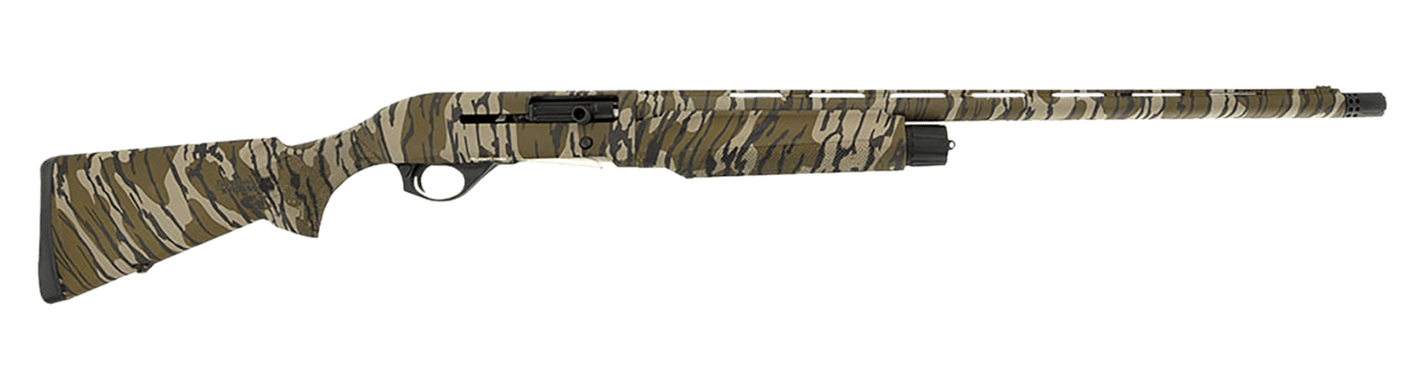 Spandau Arms 21000192 S2  Full Size 12 Gauge Semi-Auto 3" 3- 2.75" Shells 28" Overall Mossy Oak Bottomland Vent Rib Barrel, Drilled & Tapped Receiver & Fixed Synthetic Stock, Benelli Choke Tube System