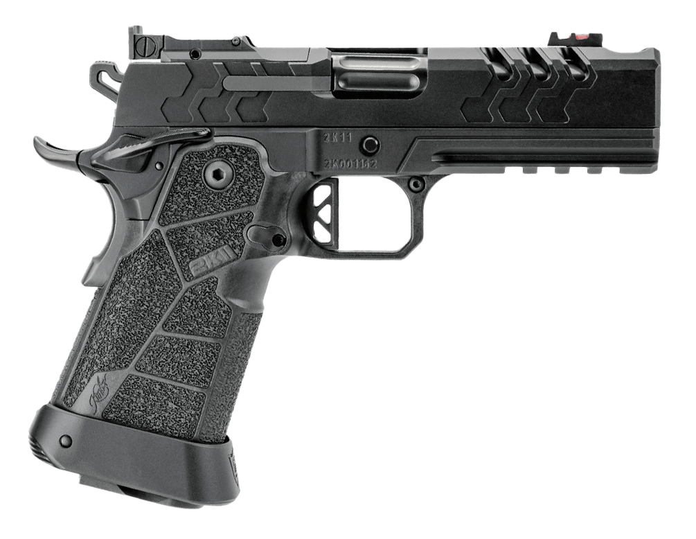 Kimber Mfg, Inc 3500073 2K11 Pro Compact 9mm Luger 19+1 4.25" Black DLC Stainless Steel Compensated Barrel & Lightening Cut/Optic Ready/Serrated Slide, Black Stainless Steel Frame w/Beavertail & Picat