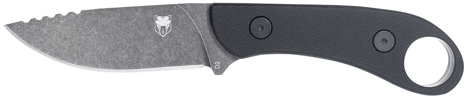 CobraTec Knives SD2DNSBLKGEN2 Skinner Gen II 3.50" Folding Plain Stonewashed D2 Steel Blade, 4.31" Black w/Finger Ring G10 Scales Handle