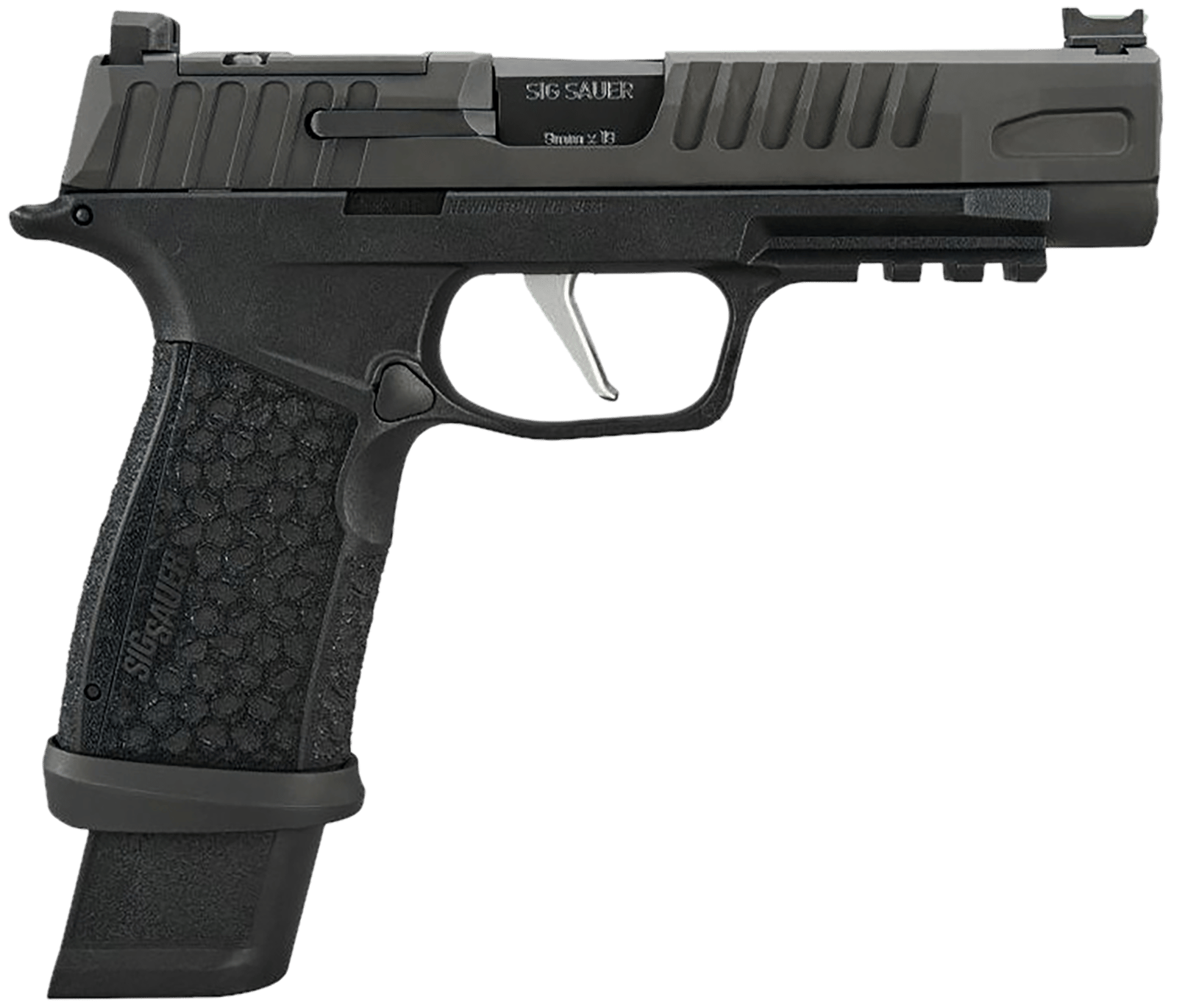 Sig Sauer 365XF9BFO P365 Fuse Compact Frame 9mm Luger 17+1/21+1 4.30" Black Carbon Steel Barrel, Black Nitron Optic Ready/Serrated Stainless Steel & Frame w/Beavertail & Picatinny Rail, Black LXG Grip