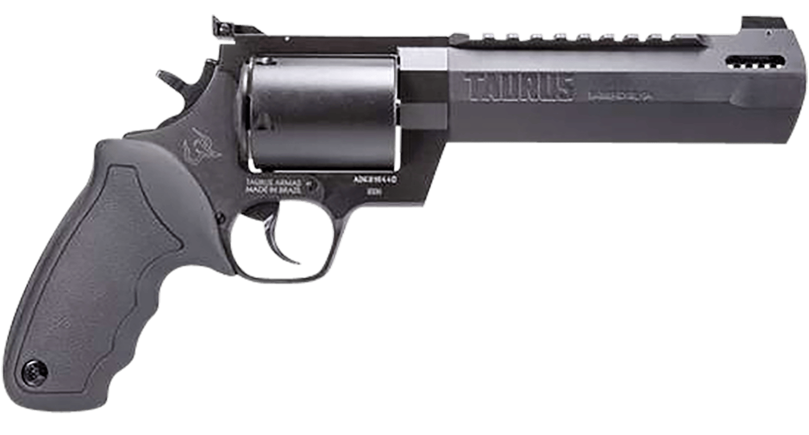 Taurus 2500061RH Raging Hunter  Large Frame 500 S&W Mag 5rd 6.75" Black Ported/Target Crown Barrel, Matte Black Oxide Cylinder, Black Steel Frame Black Rubber Grip