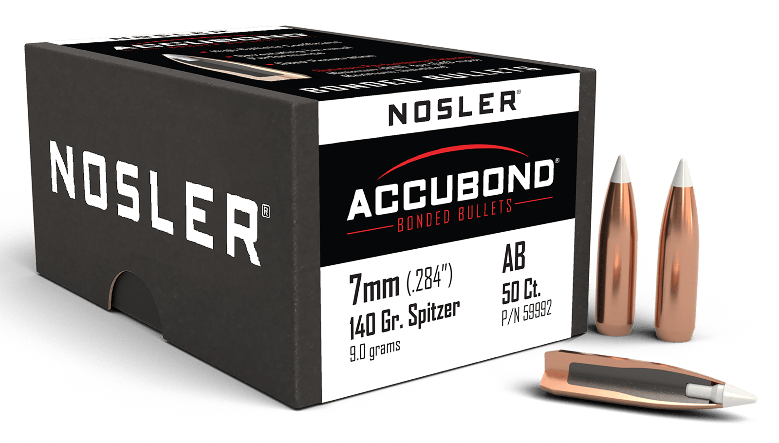 Nosler 59992 AccuBond  7mm 140gr Spitzer Point 50/Box