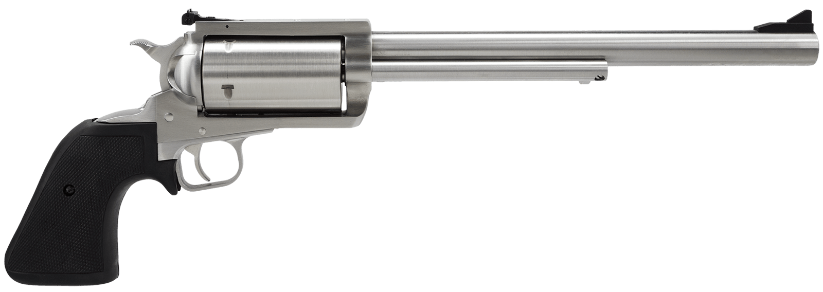 Magnum Research BFR500SW10 BFR Long Cylinder Large Frame 500 S&W Mag 5 Shot, 10" Brushed Stainless Steel Barrel, Cylinder & Frame, Black Rubber Grip, Exposed Hammer