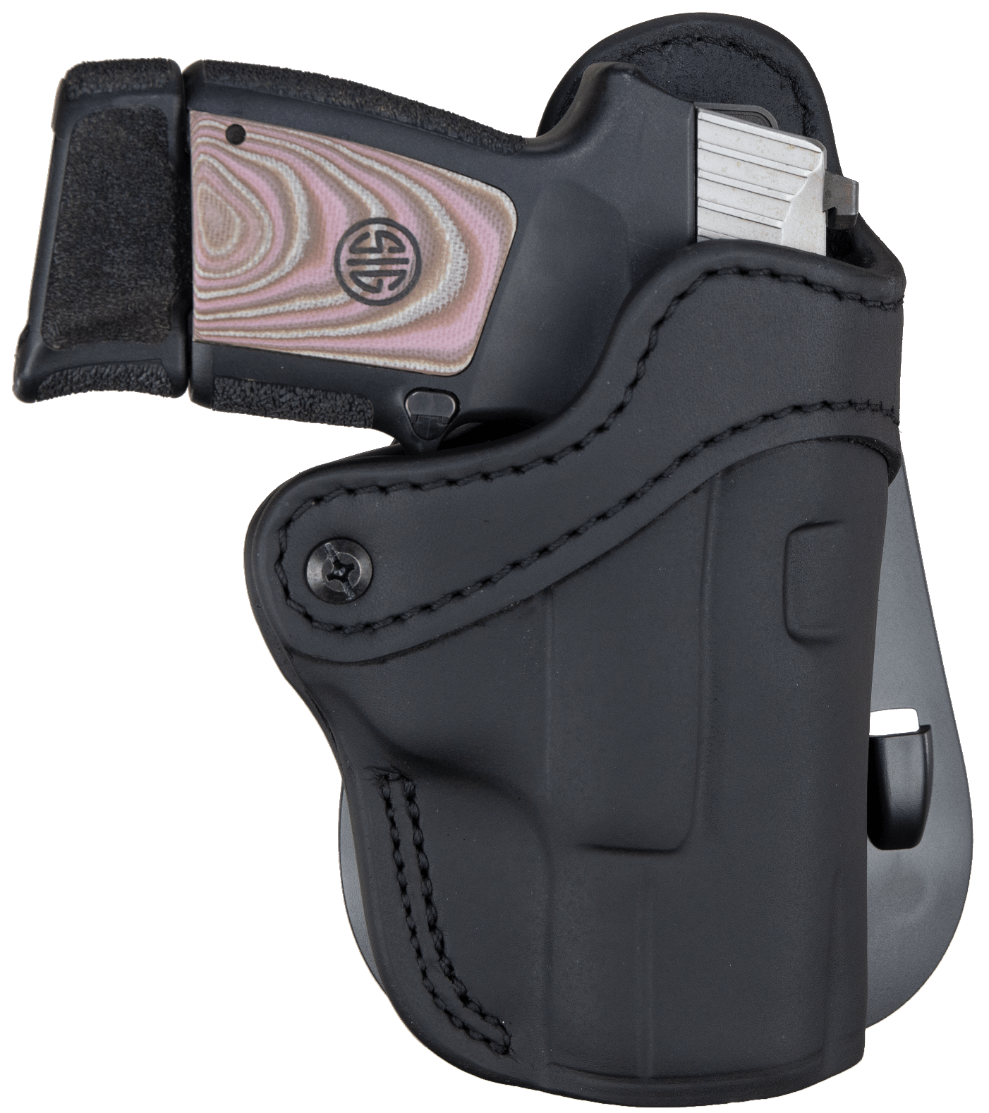 1791 Gunleather ORPDH21SBLR BH2.1 Optic Ready OWB Size 2.1 Stealth Black Leather Paddle Compatible w/Glock 17/S&W M&P Shield/Springfield XD Right Hand