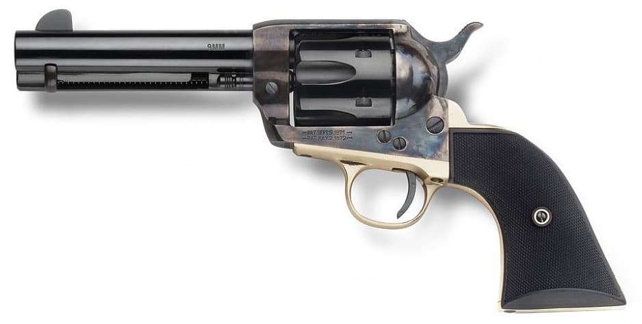 PIETTA GWII GUNFIGHTER 9MM 4.75 BRASS PLY GRIP
