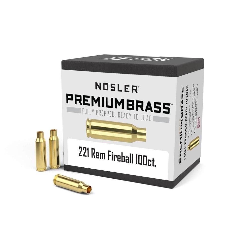 Nosler Unprimed Brass Rifle Cartridge Cases .221 Fireball 100/ct
