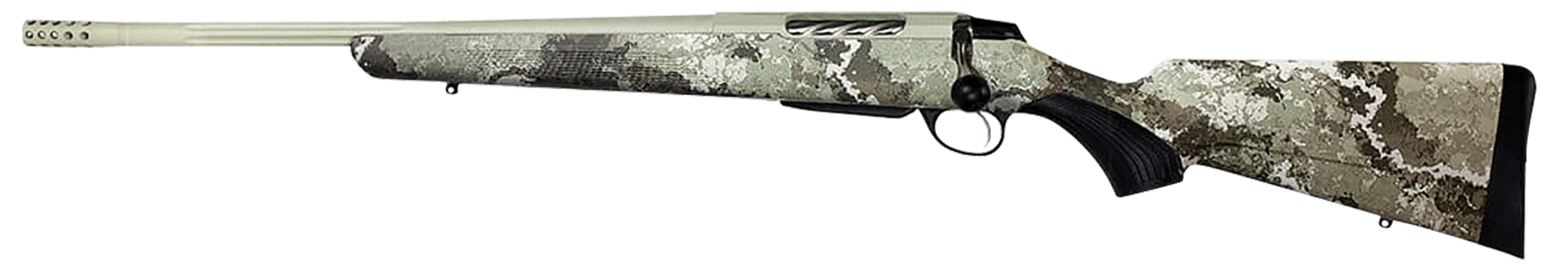 Tikka JRTXVA416 T3x Lite 308 Win 3+1 20" Fluted/Threaded, Desert Verde Cerakote Barrel/Rec, Veil Alpine Synthetic Stock, Interchangeable Grip, Muzzle Brake Left Hand