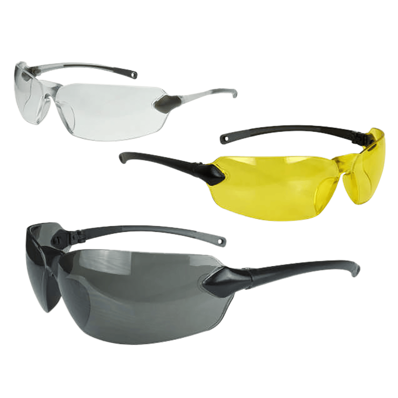 Radians OV3114CS Overlook Glasses Adult Clear/Smoke Gray/Amber/Black/Silver Frames 3 Pack
