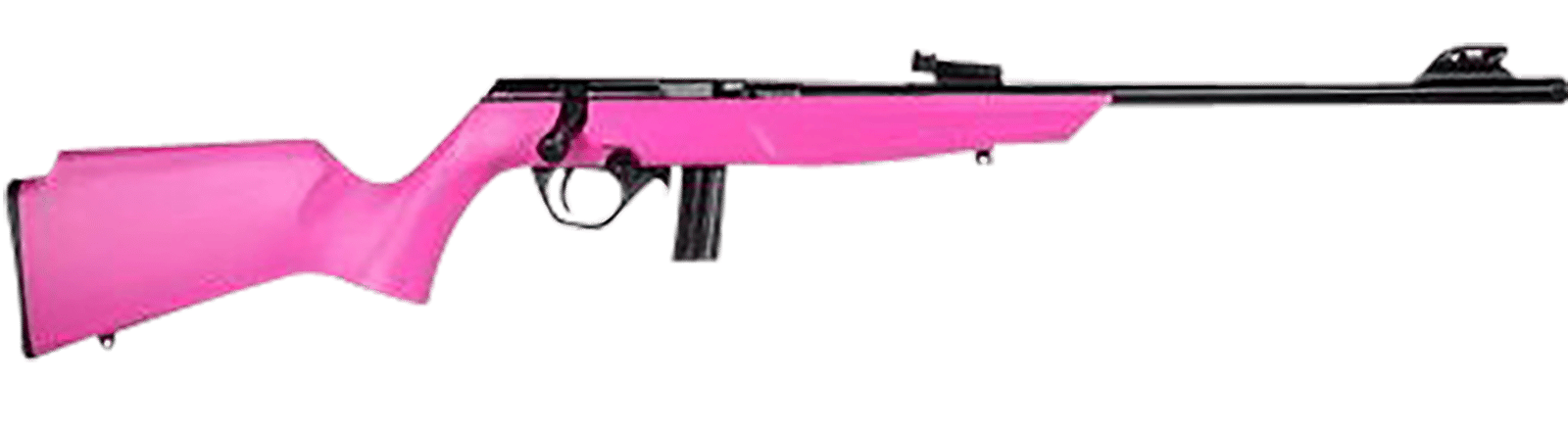 Rossi  RB22  Compact 22 LR 10+1, 16" Matte Black Button Rifled Free Floating Steel Barrel, Matte Black Stainless Steel Receiver, Pink Monte Carlo Stock, Right Hand