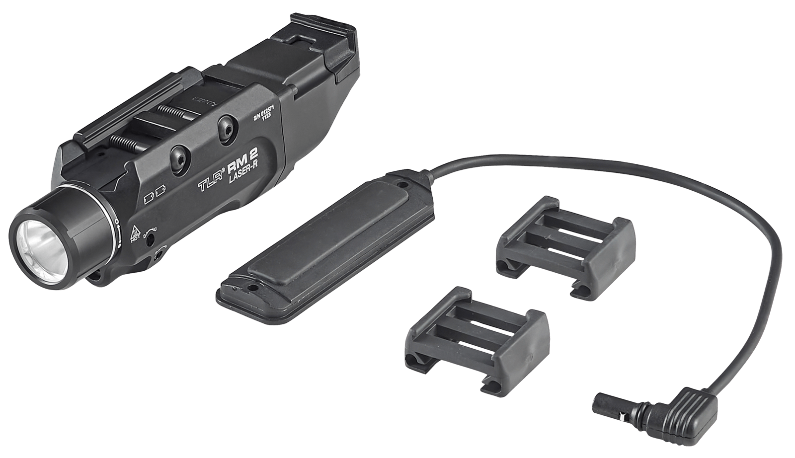 Streamlight 69447 TLR-2 RM w/Laser Black Aluminum, 1,000 Lumens White LED Bulb/Red Laser, 297 Meters Beam, Picatinny Rail Mount