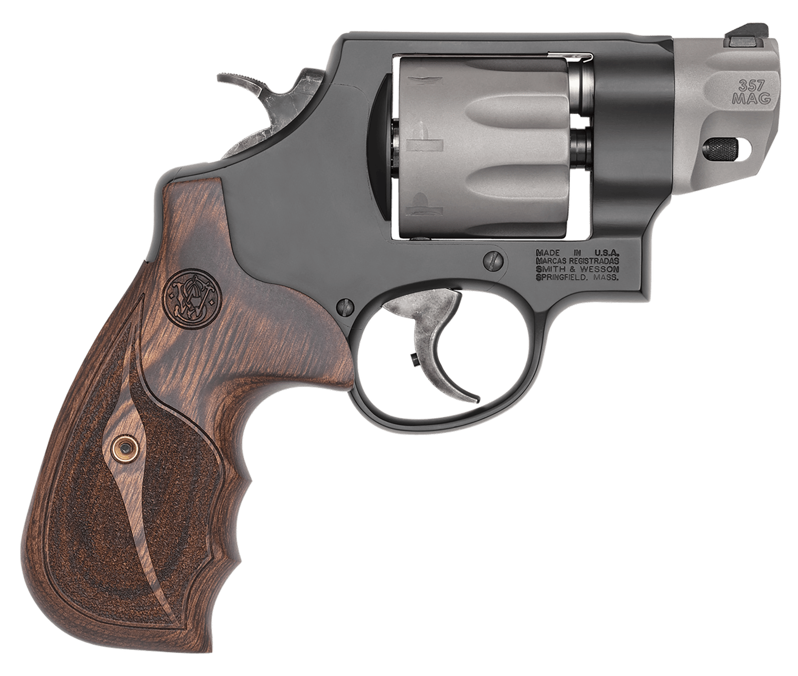 Smith & Wesson 170245 Model 327 Performance Center  357 Mag 2" Titanium/Stainless  Barrel, 8rd Titanium Cylinder,  Black Scandium Alloy N-Frame,  Wood Grip