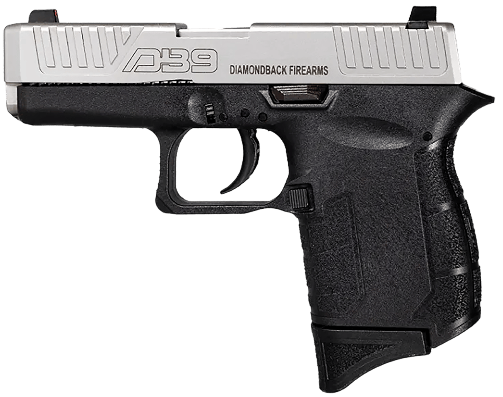 Diamondback DB0200P021 DB9 Gen4 Micro-Compact Frame 9mm Luger 6+1, 3.10" Stainless Steel Barrel, Nickel Boron Serrated Stainless Steel Slide, Black Polymer Frame Black & Grip