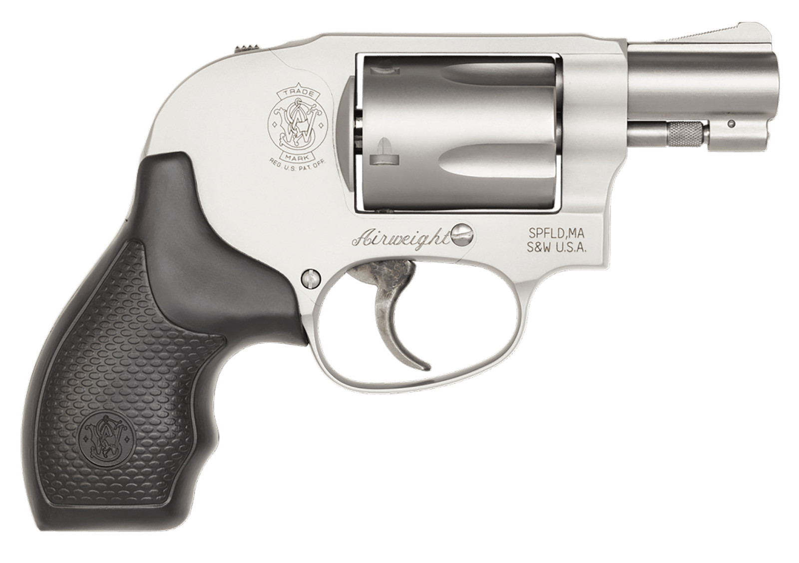 Smith & Wesson 163070 Model 638 *CA Compliant 38 Special + P 5 Shot 1.88" Stainless Steel Barrel/Cylinder, Matte Silver Aluminum Alloy J-Frame, Polymer Grip, Internal Lock, Concealed Hammer