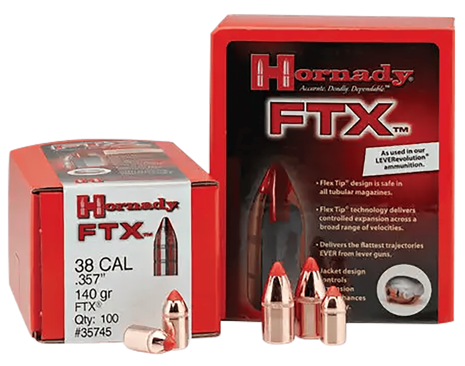 Hornady 45218 FTX  45 Cal .452 225 gr Flex Tip eXpanding 100 Per Box/ 15 Case