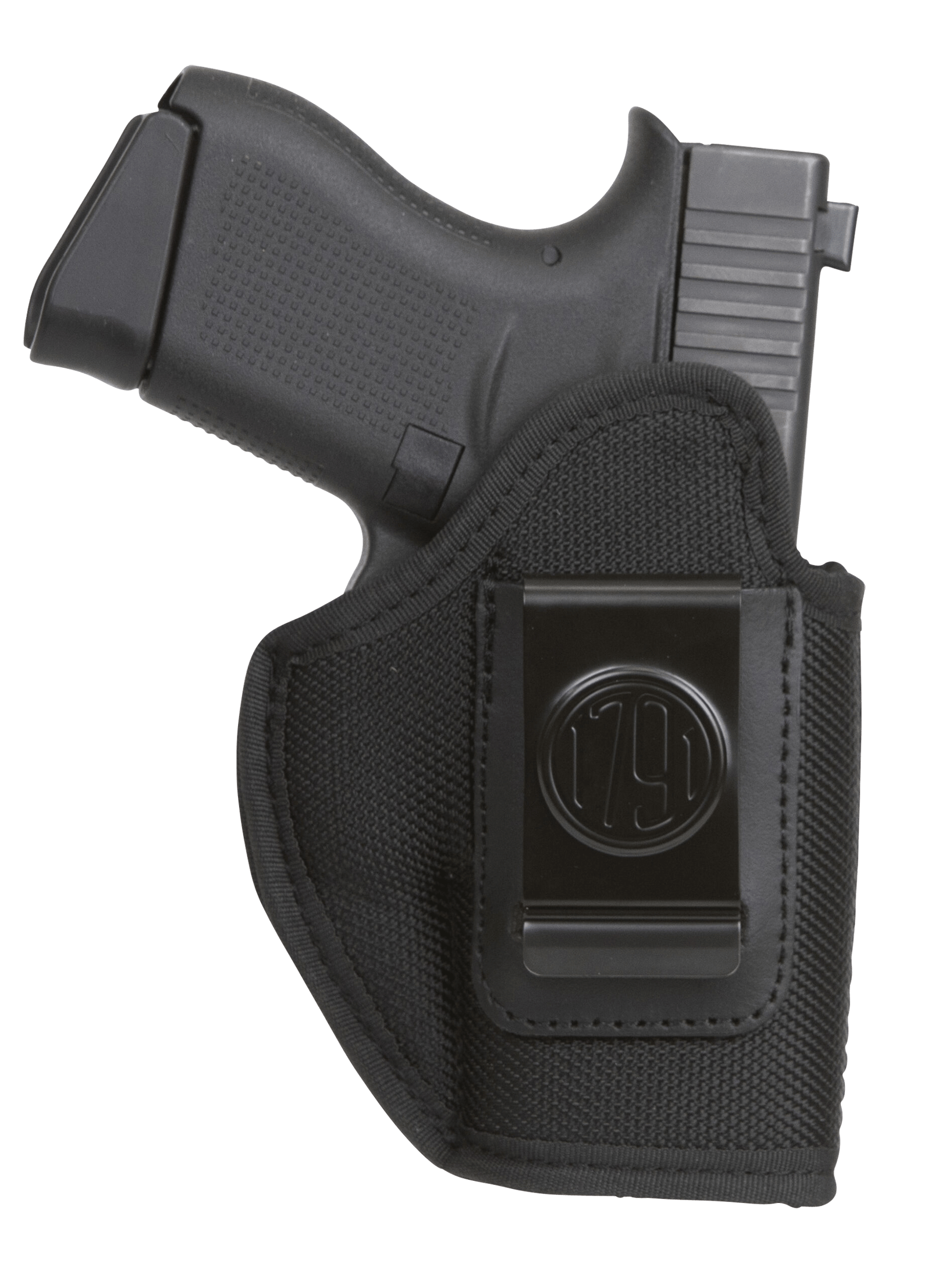 1791 Gunleather PNIWB3BLKR Premium Nylon  IWB Size 03 Black Ballistic Nylon Belt Clip Right Hand