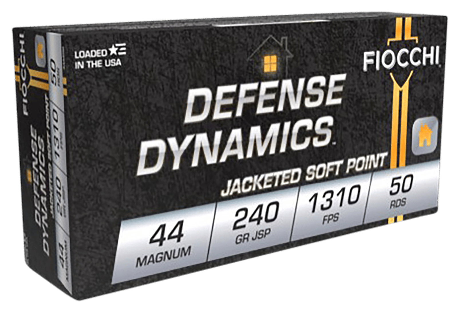 Fiocchi 44A500 Defense Dynamics  44RemMag 240gr Jacketed Soft Point 50 Per Box/10 Case
