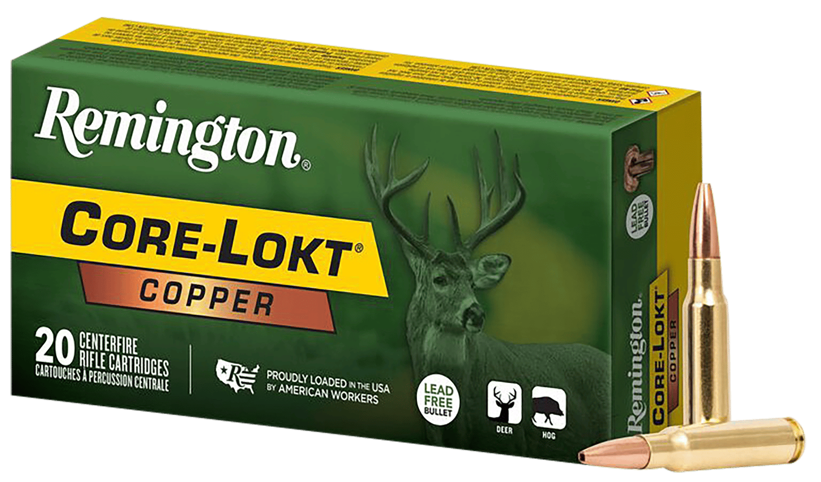 Remington Ammunition R27854 Core-Lokt Copper 308Win 150gr Copper Hollow Point 20 Per Box/10 Case