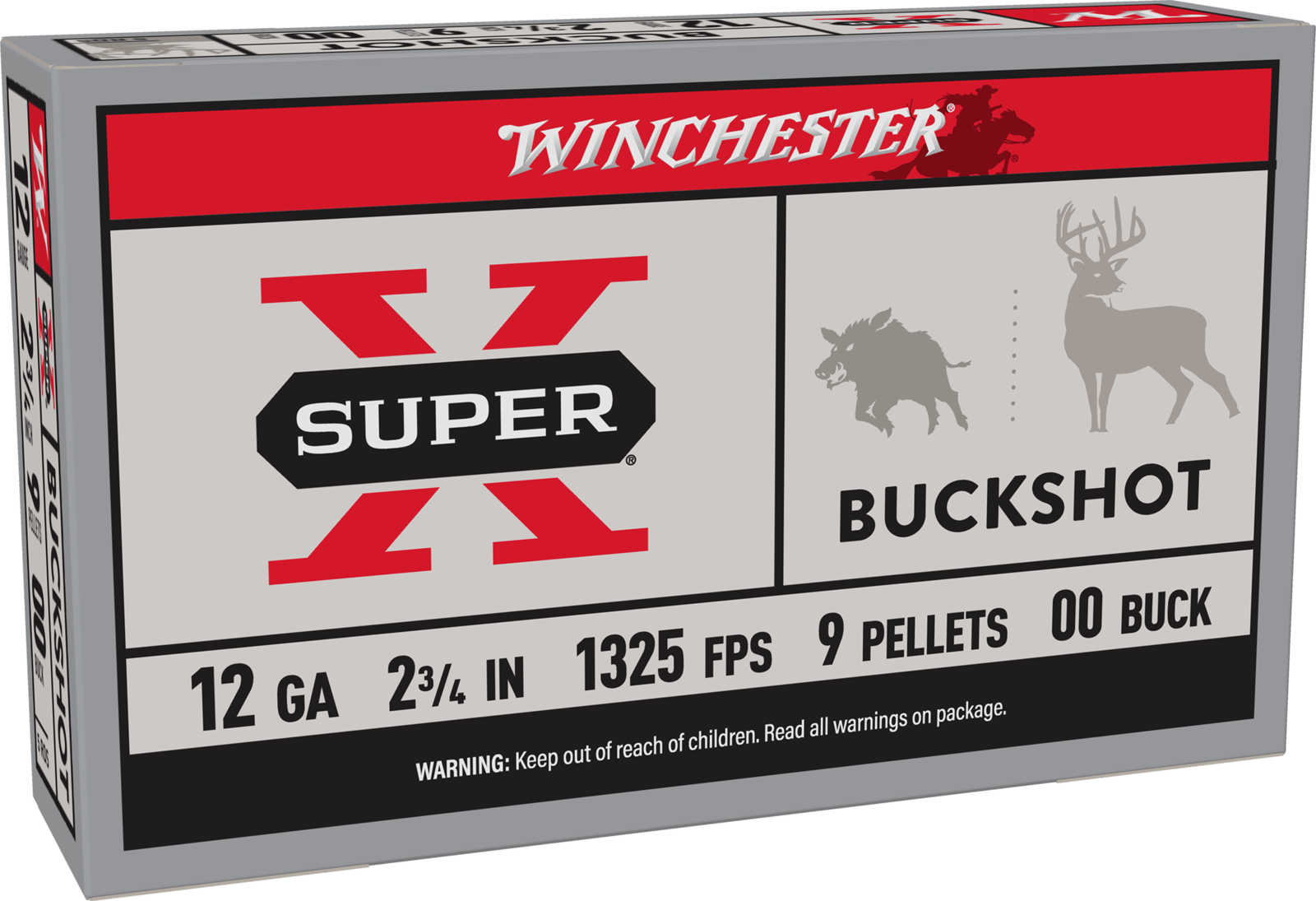 Winchester Ammo XB1200 Super X  12Gauge 2.75" 9Pellets 00Buck Shot 5 Per Box/50 Case