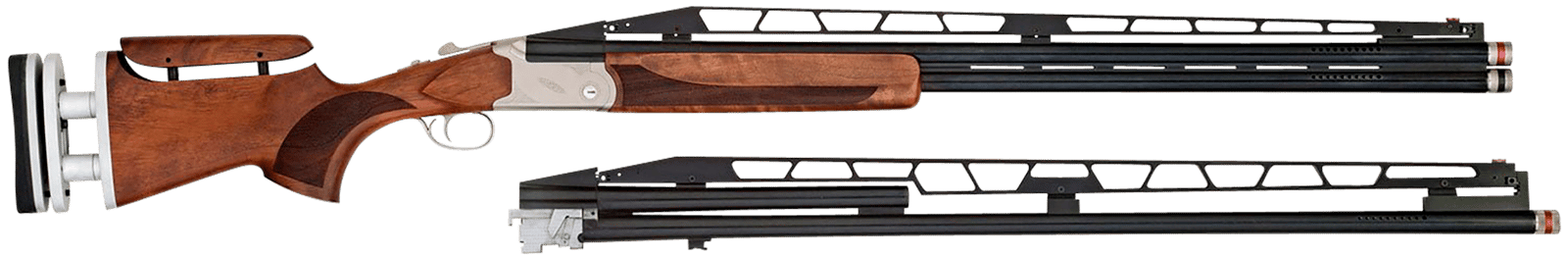 TriStar 35418 TT-15A Combo Trap 12 Gauge Break Open 3" 1rd/2rd 32/34" Blued Vent Rib Chrome-Lined Barrel, Silver Receiver, Walnut Wood Fixed w/Adj Comb Stock, Right Hand