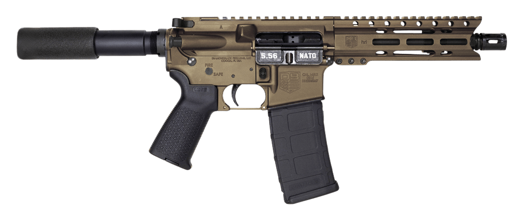 Diamondback DB1912K071 DB15  5.56x45mm NATO 30+1 7" Black Nitride Threaded Barrel, M-LOK Handguard, Midnight Bronze Aluminum Picatinny Rail Receiver, Black Buffer Tube, Black Magpul Grip, Right Hand