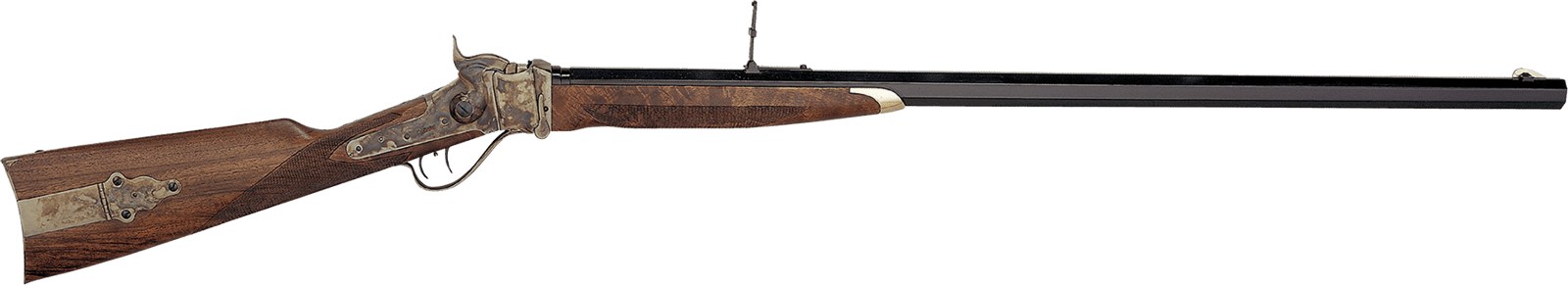 Taylors & Company 210148 1874 Sharps Down Under Sport 45-70 Gov Caliber with 1rd Capacity, 34" Blued Barrel, Color Case Hardened Metal Finish & American Walnut Stock Right Hand (Full Size)