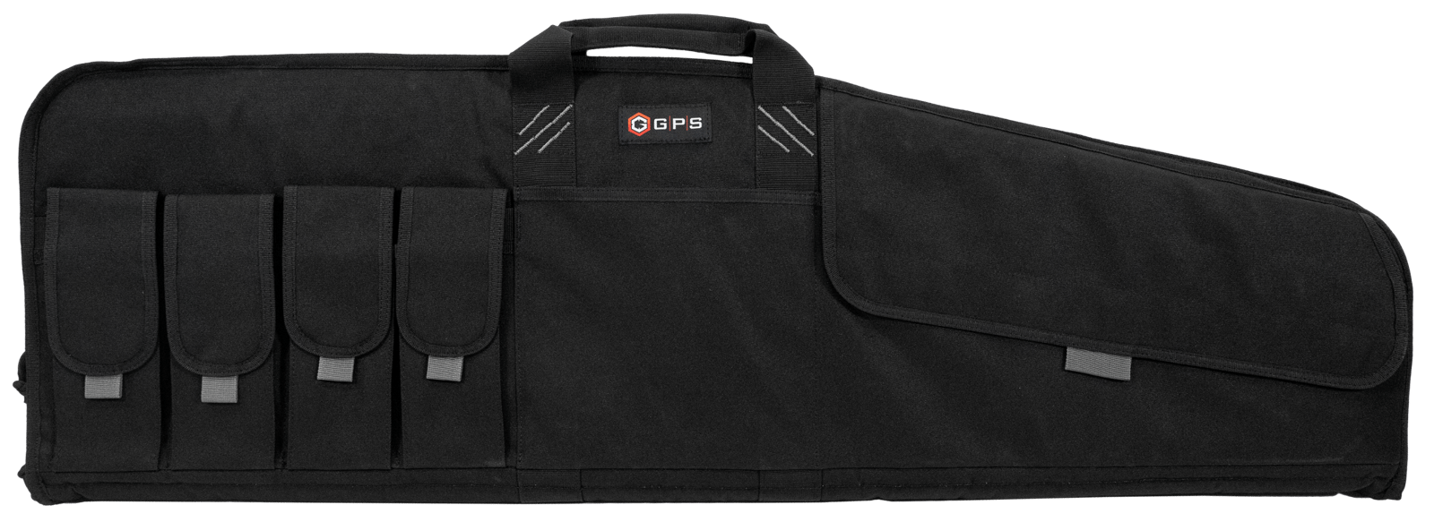 GPS Bags SRC42 Single Rifle Case Black 600D Polyester w/ Mag Pouch Lockable Zippers & Fleece-Lining