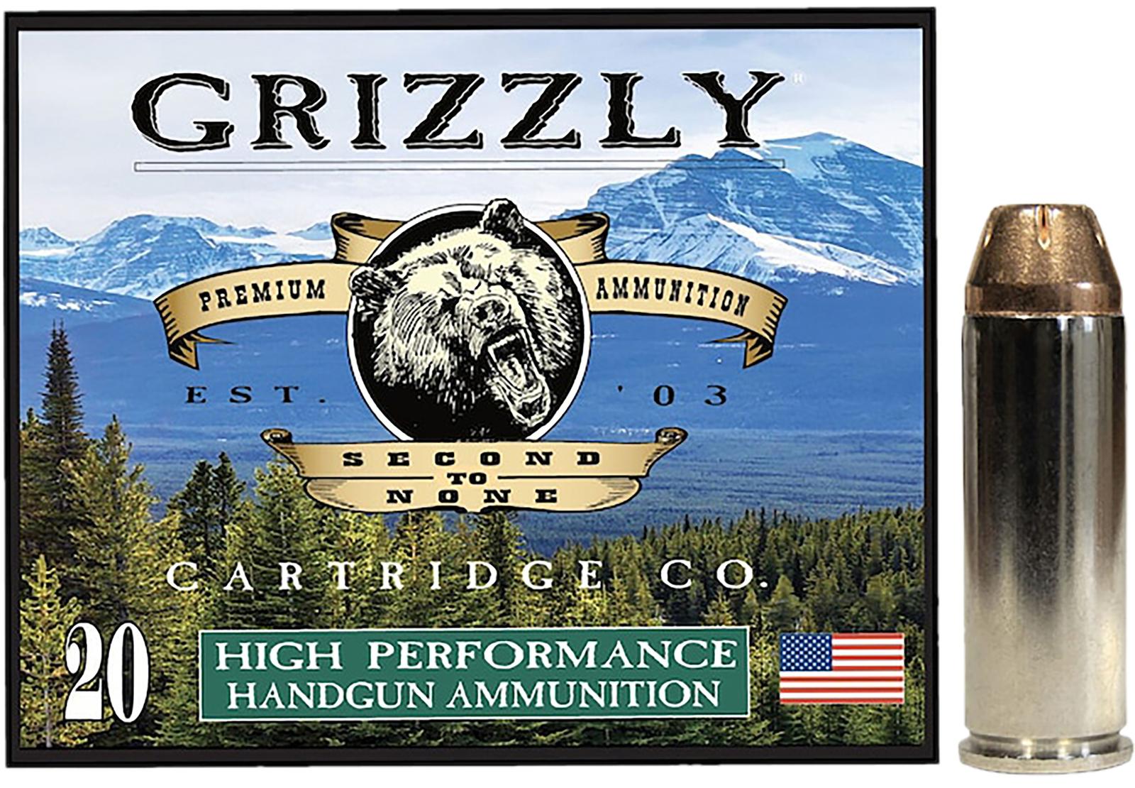 Grizzly Ammo GC45C+P3   45Colt+P 225gr Jacketed Hollow Point 20 Per Box/10 Case