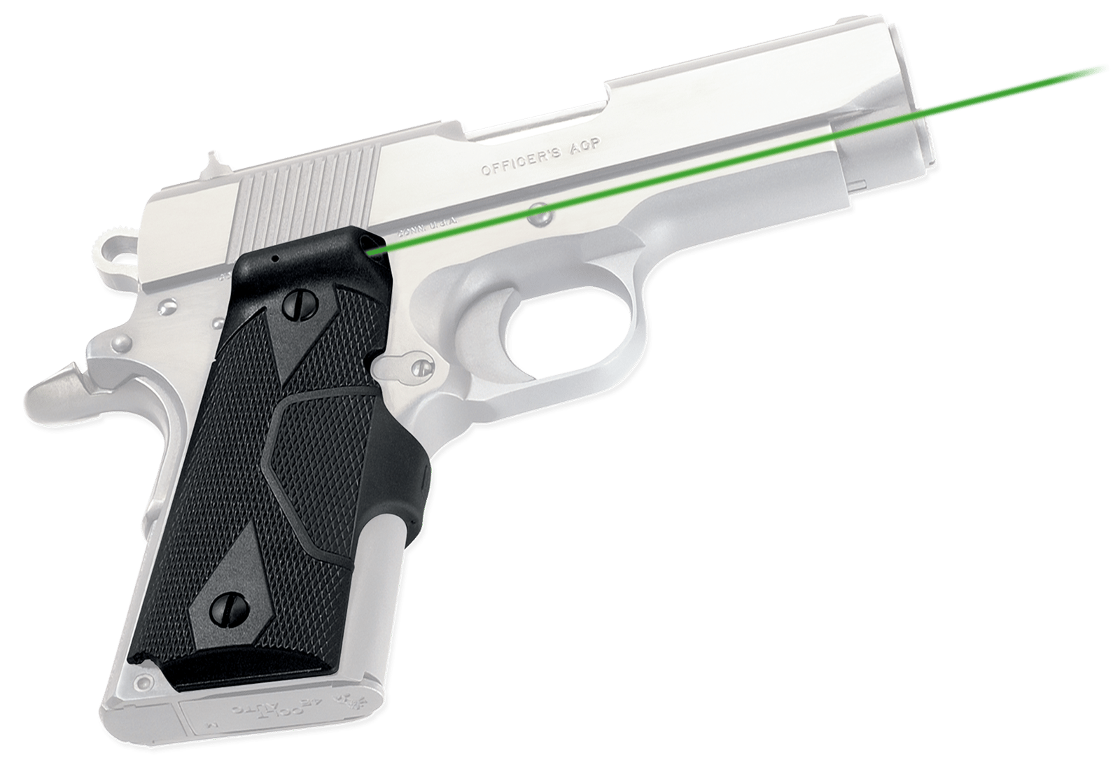 Crimson Trace 0141101 Lasergrips  Fits 1911 Compact, Green Laser Black Polymer