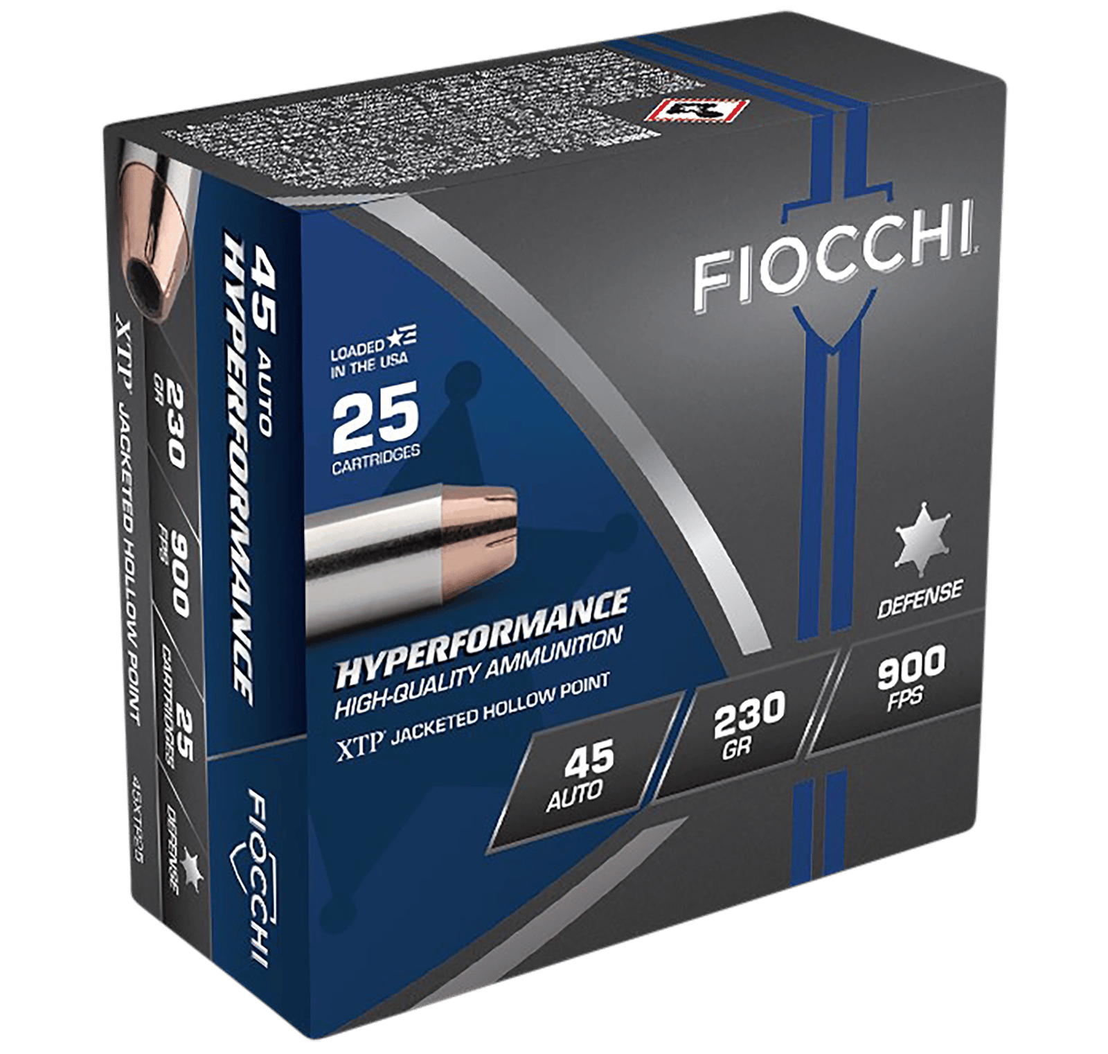 Fiocchi 45XTP25 Hyperformance  45ACP 230gr Hornady XTP Hollow Point 25 Per Box/20 Case