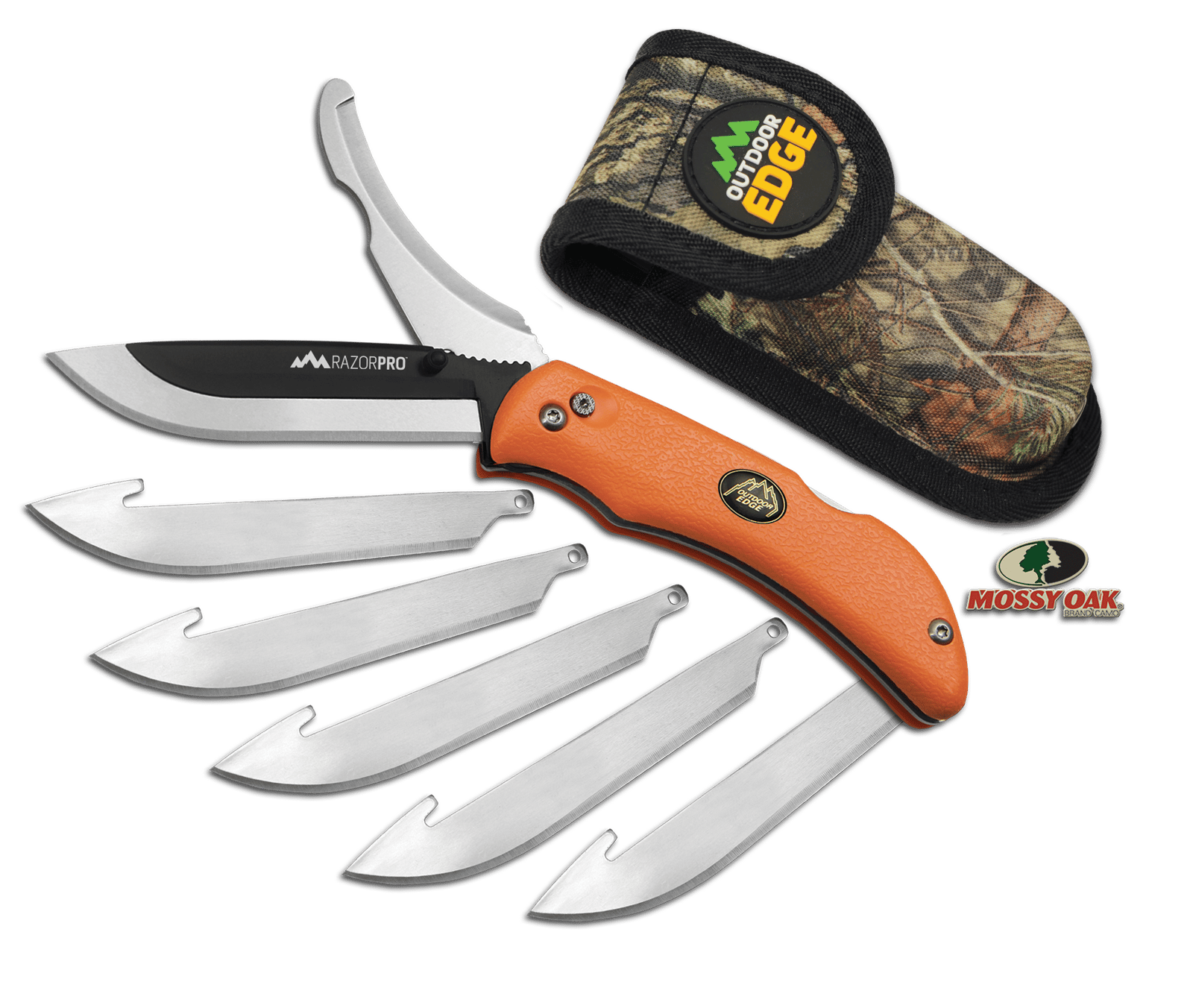 Outdoor Edge RO20C RazorPro  3.50" Folding Razor/Gut Plain/Saw 420J2 Stainless Steel Blade FRN Orange Handle