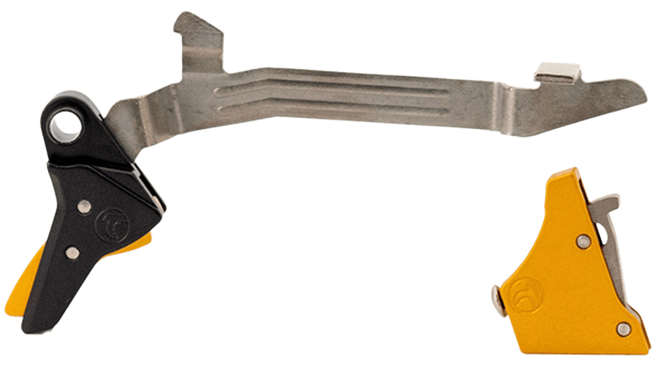 Timney Triggers ALPHAGLOCK34LRGGOLD Alpha Competition 45 ACP/10mm Auto, Gold Straight Trigger, Compatible w/Glock Gen3-4