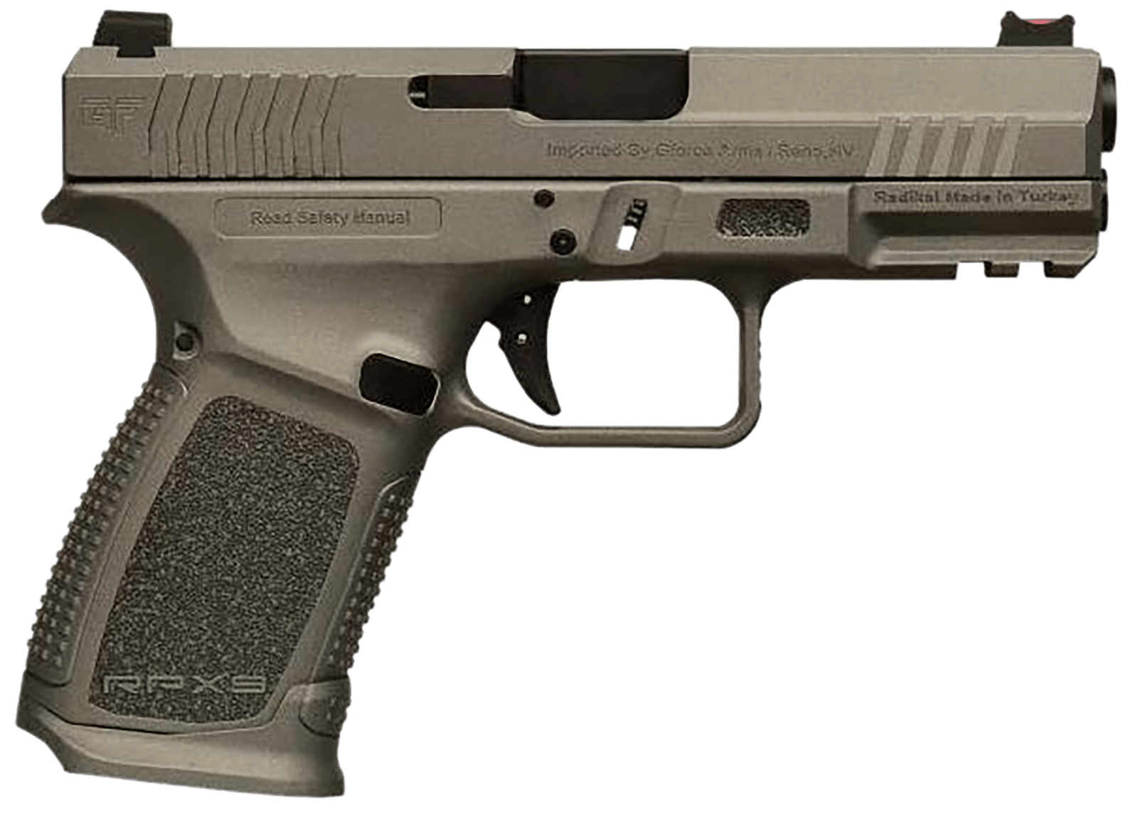 Gforce Arms GFRPX3C9TG Exodus  9mm Luger 15+1 4.02" Black Steel Barrel, Tactical Gray Cerakote Serrated Steel Slide, Tactical Gray Polymer Frame w/Accessory Rail, Textured Grip