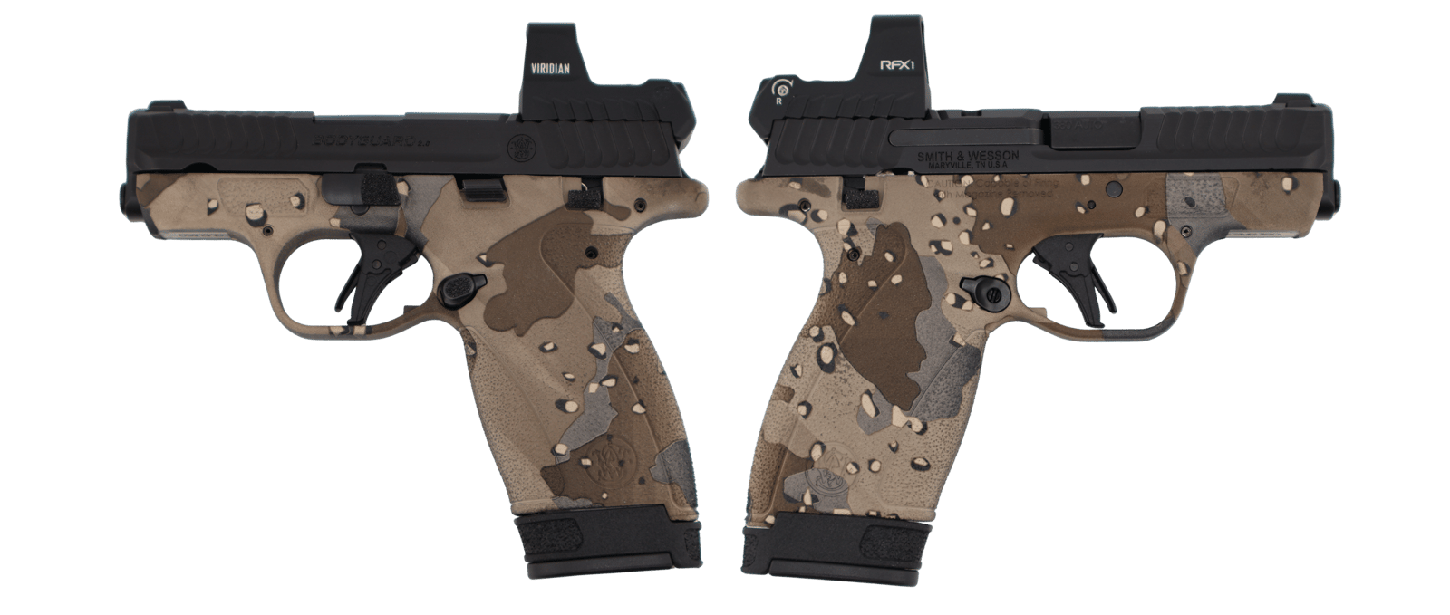 SMITH & WESSON BODYGUARD 2.0 CHOCOLATE CHIP M.S. W/ RFX1 OPTIC 380ACP PISTOL 2.75" 1-10RD 1-12RD