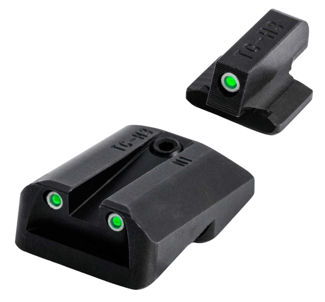 TruGlo TG231G1A Tritium  Green Tritium Front & Rear/Black Nitride Fortress Frame, Compatible w/Glock 42/43/43X/48 Except MOS, Front Post/Rear Dovetail Mount