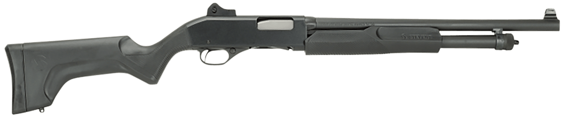 Stevens 19487 320 Security Full Size 12 Gauge Pump 3" 5+1 18.50" Matte Black Carbon Steel Barrel, Matte Black Aluminum Receiver, Fixed Matte Black Synthetic Stock, Ambidextrous