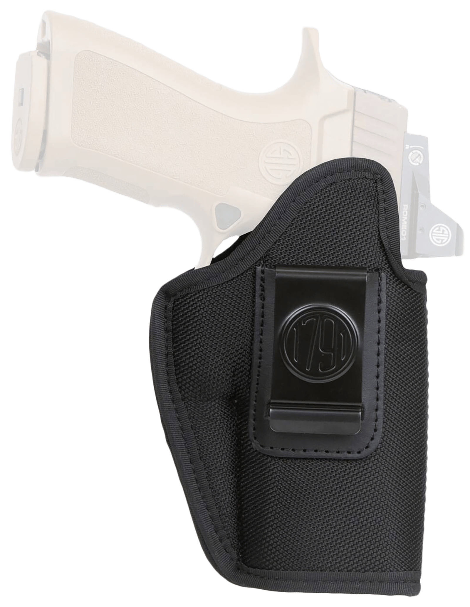1791 Gunleather PNIWB5BLKR Premium Nylon  IWB Size 05 Black Ballistic Nylon Belt Clip Right Hand