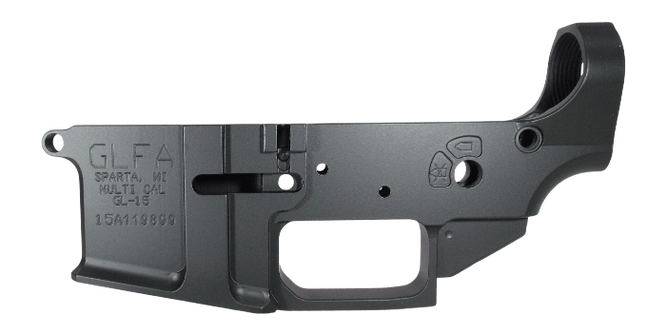 GLFA GL15 BLK-S GLFA AR15 STRPPD LOWER REC